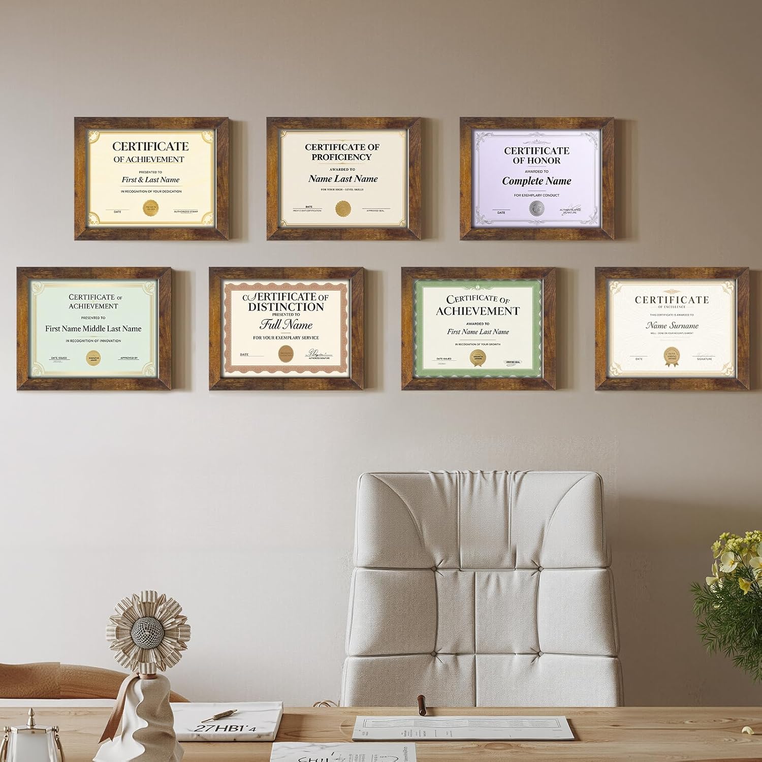 Certifications wall at Dent Pro